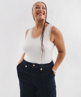 Débardeur fluide à col V dentelle femme grande taille vue4 - GEMO 4G GT - GEMO