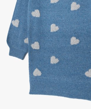 Robe pull à col roulé motifs coeurs pailletés fille vue2 - GEMO (ENFANT) - GEMO