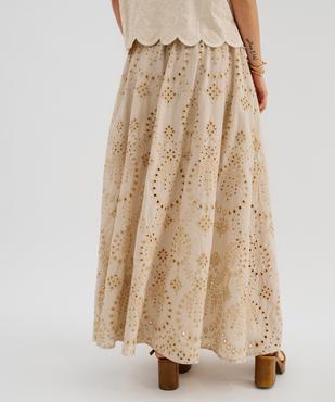 Jupe longue et ample en broderie anglaise femme vue3 - GEMO(FEMME PAP) - GEMO