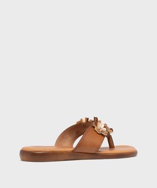 Tongs à petit talon compensé et fleurs en relief femme vue4 - VALENTINA BALDA - GEMO