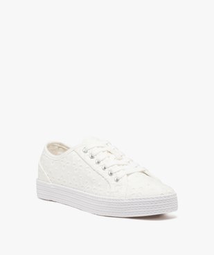 Baskets femme en toile avec lacets vue2 - GEMO 4G FEMME - GEMO