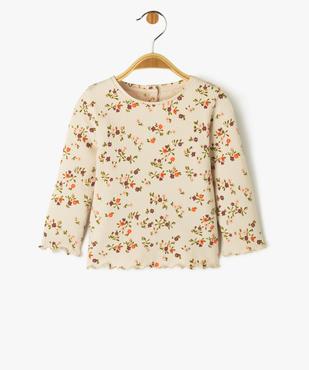 Tee-shirt à manches longues à motifs fleuris bébé fille vue1 - GEMO(BEBE DEBT) - GEMO