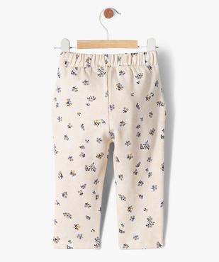 Pantalon en molleton fleuri à taille élastiquée bébé fille vue3 - GEMO(BEBE DEBT) - GEMO