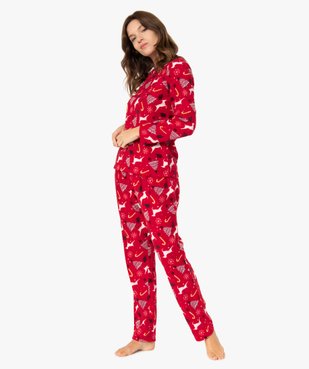 Pyjama femme spécial Noël en polaire fine vue1 - GEMO(HOMWR FEM) - GEMO