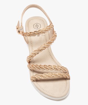 Sandales à talon compensée, perles et strass femme vue5 - GEMO (CASUAL) - GEMO