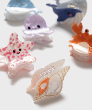Pinces crabes pour les cheveux en forme d’animaux marins fille (lot de 6) vue2 - GEMO (ACCESS) - GEMO