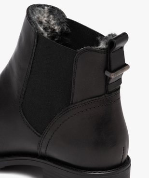 Boots femme dessus en cuir uni et intérieur fourré - Taneo vue6 - TANEO - GEMO