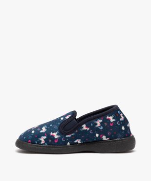 Chaussons fille en velours à motif licorne vue3 - GEMO 4G FILLE - GEMO