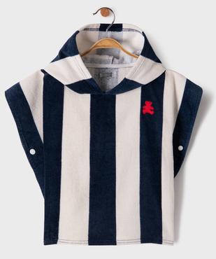 Sortie de bain à rayures avec capuche bébé - LuluCastagnette vue1 - LULU CASTAGNETTE GEMO FOR GOOD - GEMO