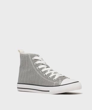 Baskets montantes en toile rayée femme - Follow Me vue2 - FOLLOW ME - GEMO