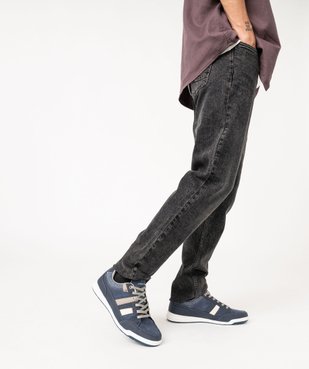 Baskets homme style denim avec bandes latérales et à lacets vue1 - URBAN STEPS - GEMO