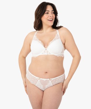 Shorty femme grande taille en dentelle avec ceinture fantaisie vue3 - GEMO(HOMWR FEM) - GEMO