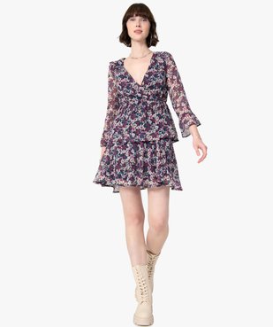Blouse femme à motifs fleuris et décolleté cache-cœur  vue5 - GEMO(FEMME PAP) - GEMO
