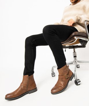 Boots homme à boucles décoratives et doublure chaude vue1 - GEMO (CASUAL) - GEMO