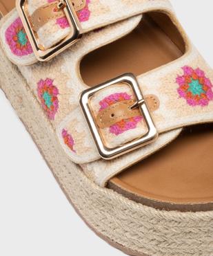 Mules à semelle plateforme en corde et brides en crochet femme vue6 - 5 MILES - GEMO
