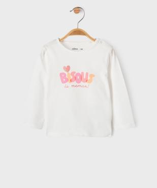 Tee-shirt manches longues imprimé bébé fille vue1 - GEMO(BEBE DEBT) - GEMO