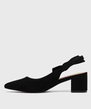 Escarpins slingbacks en suédine à talon large et bout pointu femme - Valentina Baldano vue3 - VALENTINA BALDA - GEMO