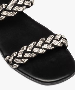 Mules femme à talon plat et brides strass tressées vue6 - GEMO (CASUAL) - GEMO