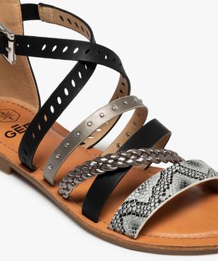 Sandales femme à talon fermé et brides fantaisie vue6 - GEMO (CASUAL) - GEMO
