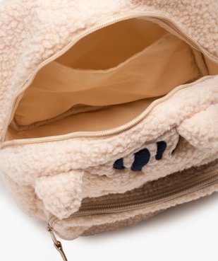 Sac à dos en maille sherpa avec broderie chat fille vue3 - GEMO(BEBE DEBT) - GEMO