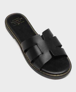 Mules femme plates dessus larges brides unies vue11 - FOLLOW ME - GEMO
