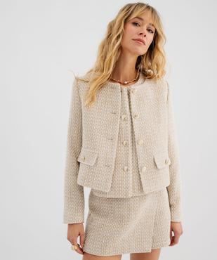Veste en tweed brillant femme vue1 - GEMO(FEMME PAP) - GEMO