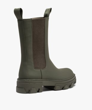Boots femme Chelsea unies à semelle épaisse et crantée vue4 - GEMO (CASUAL) - GEMO