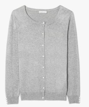 Gilet en viscose col rond et boutons fantaisie vue4 - GEMO(FEMME PAP) - GEMO