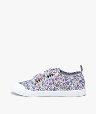 Baskets fille en toile fleurie avec double scratch vue3 - GEMO (ENFANT) - GEMO
