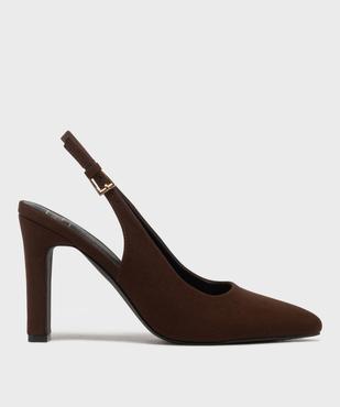 Escarpins slingback à talon haut et bout pointu femme - Follow Me vue1 - FOLLOW ME - GEMO