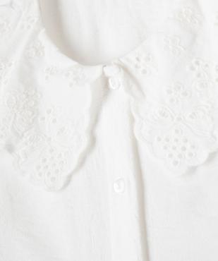 Chemise fluide à col Claudine brodé fille vue2 - GEMO (ENFANT) - GEMO