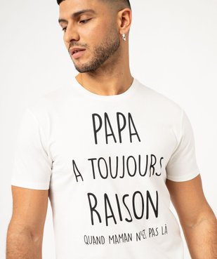 Tee-shirt homme à manches courtes avec message humoristique vue2 - GEMO 4G HOMME - GEMO