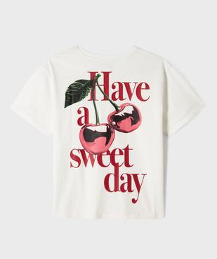 Tee-shirt manches courtes avec motif XXL dans le dos fille vue3 - GEMO 4G FILLE - GEMO