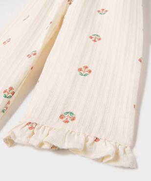 Pantalon en coton imprimé avec volants dans le bas bébé fille vue3 - GEMO(BEBE DEBT) - GEMO