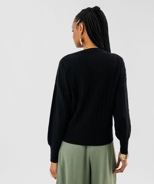 Pull fin loose à rayures texturées femme vue3 - GEMO(FEMME PAP) - GEMO