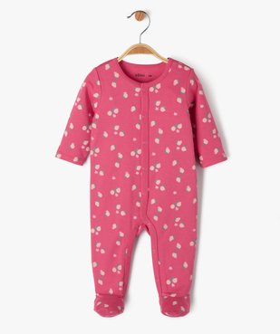 Pyjama dors-bien imprimé en coton fermeture devant bébé fille vue1 - GEMO 4G BEBE - GEMO