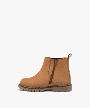 Boots bébé garçon en cuir uni style Chelsea - NA! vue3 - NA! - GEMO