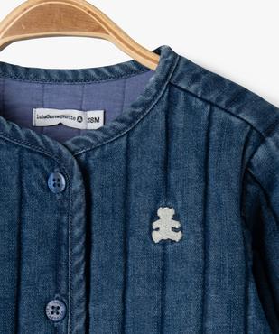 Veste matelassée en denim bébé fille - LuluCastagnette vue3 - LULUCASTAGNETTE - GEMO