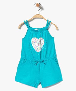 Combishort imprimé à bretelles tressées et taille élastiquée vue1 - GEMO(BEBE DEBT) - GEMO