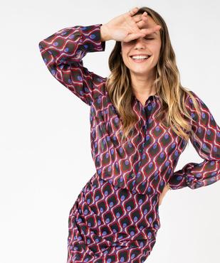 Chemise en voile à motifs graphiques femme vue2 - GEMO(FEMME PAP) - GEMO