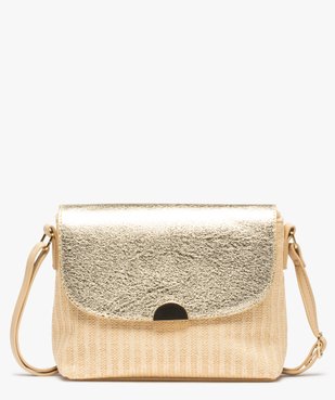 Sac bandoulière femme tissé avec rabat métallisé vue1 - GEMO (ACCESS) - GEMO