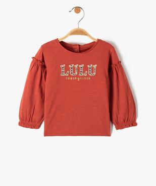 Tee-shirt bébé fille à manches longues fantaisie et broderie - LuluCastagnette vue1 - LULUCASTAGNETTE - GEMO