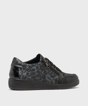 Chaussures confort dessus cuir à motif léopard femme vue4 - G'FLEX - GEMO