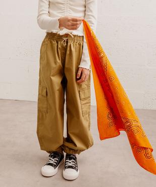Pantalon cargo parachute en toile fine fille vue1 - GEMO 4G FILLE - GEMO