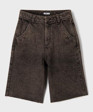 Bermuda en jean skater 100% coton à bord franc garçon vue1 - GEMO (JUNIOR) - GEMO