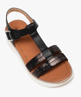 Sandales fille compensées à brides unies détails brillants vue5 - GEMO (ENFANT) - GEMO
