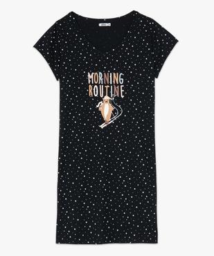 Chemise de nuit imprimée à manches courtes femme vue4 - GEMO 4G FEMME - GEMO