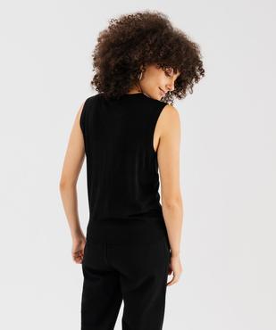 Gilet sans manches en maille fluide femme vue3 - GEMO 4G FEMME - GEMO