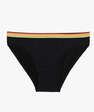 Slip de bain fille en matière côtelée avec ceinture multicolore vue1 - GEMO (JUNIOR) - GEMO