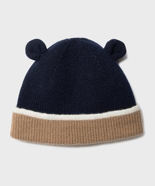 Bonnet tricolore avec doublure polaire bébé garçon vue1 - GEMO 4G BEBE - GEMO